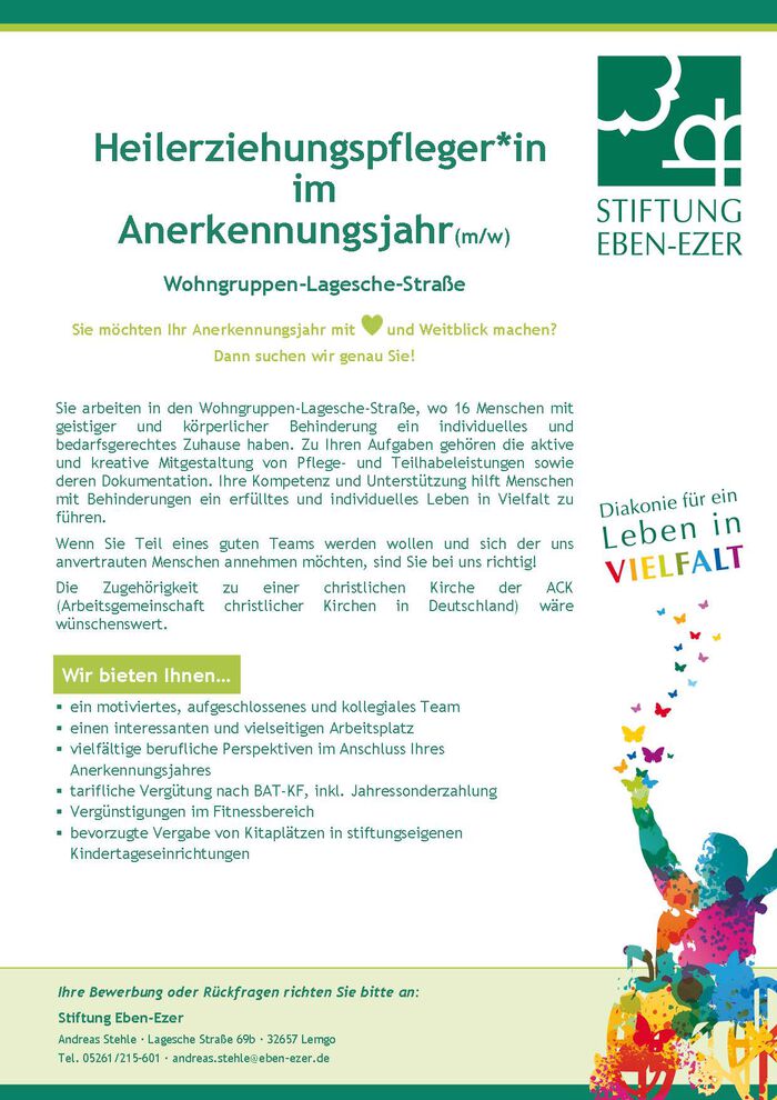 Praxisintegrierte Ausbildung zum Heilerziehungspfleger (m/w/d ...